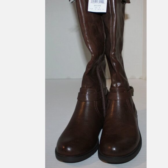 Baretraps Brown Boots NWT 6 Faux Leather Cassidy Knee High Side Zip - Picture 7 of 7